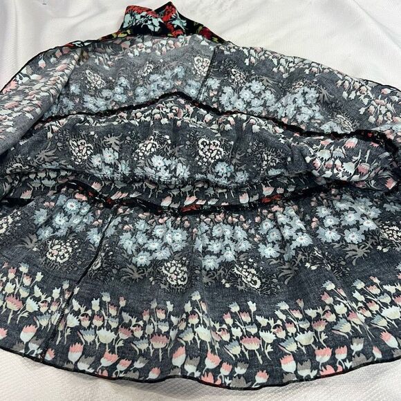 Kenzie‎ Girl Corduroy Mixed Print Midi Skirt Floral Studded - Picture 7 of 9